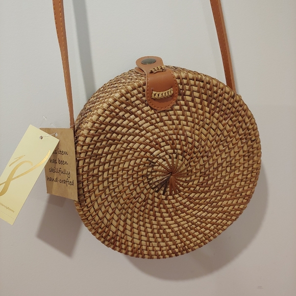 Collection 18 Handbags - Collection 18 Rattan Bali Bag, Round